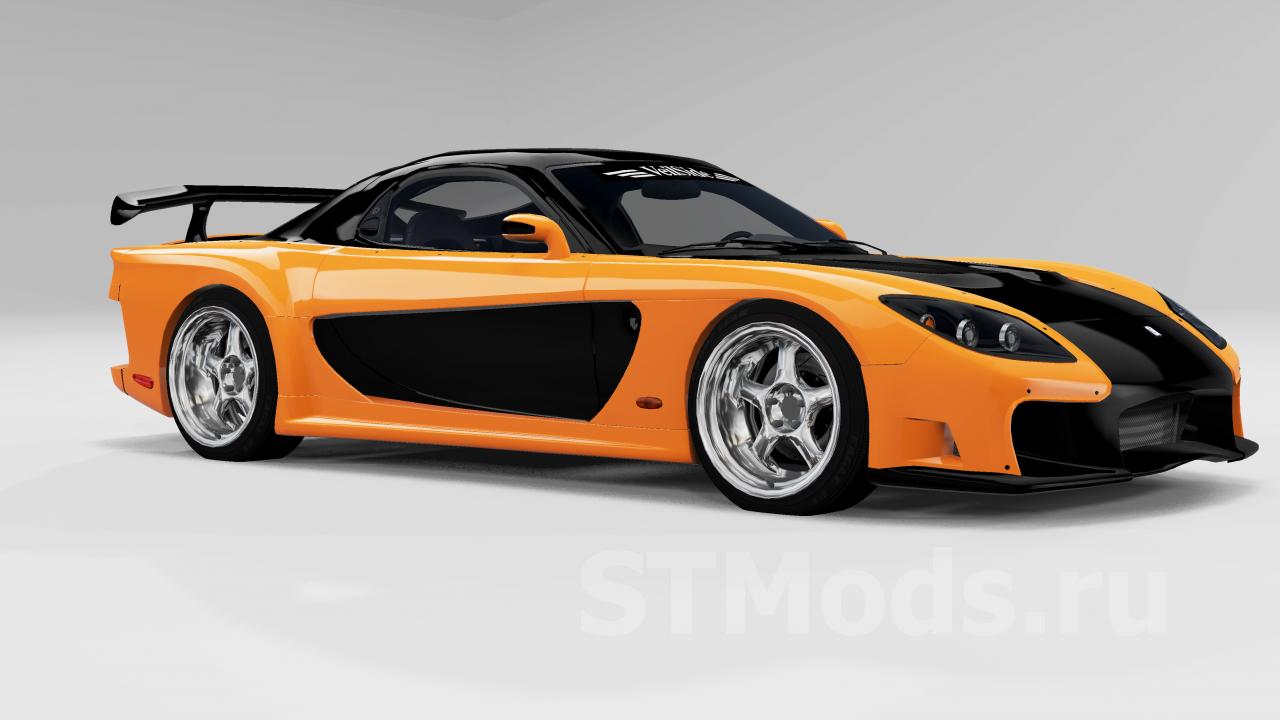 Скачать мод Mazda RX7 (Han) Tokyo Drift edition версия 2.0 для BeamNG.drive  (v0.23.5)