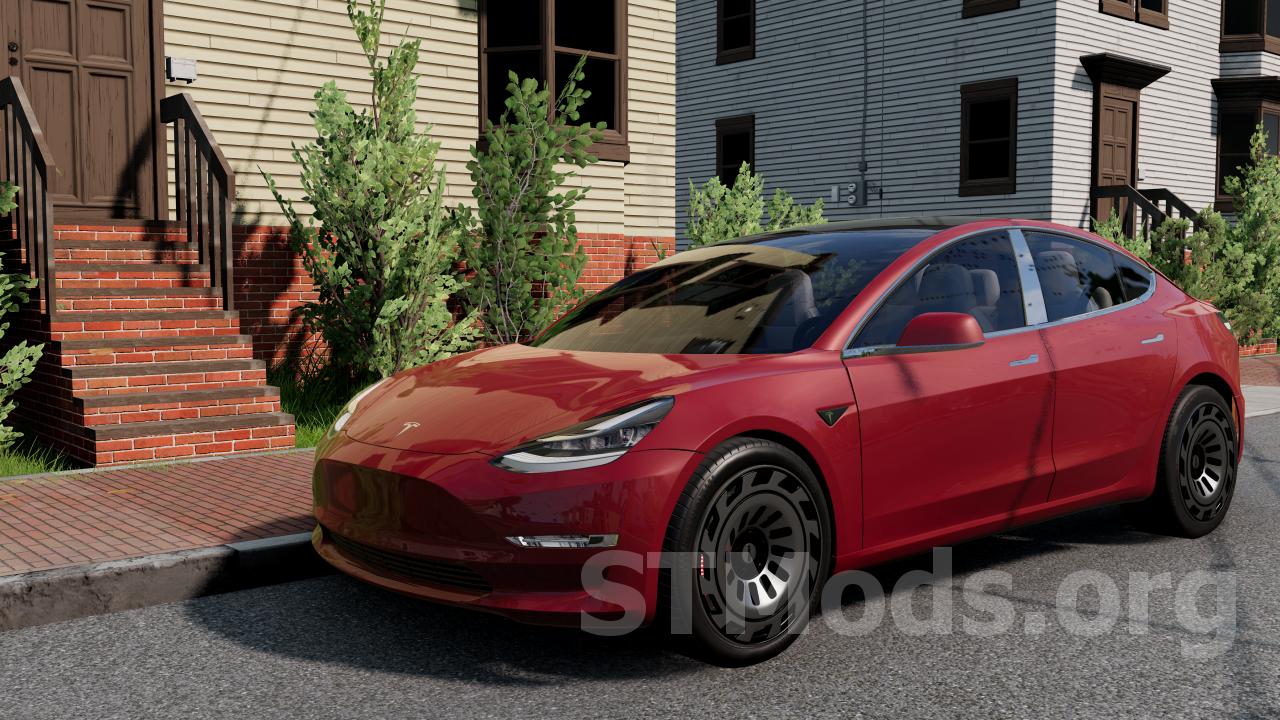 Скачать мод Tesla Model 3 версия 1.3 для BeamNG.drive (v0.31.x)