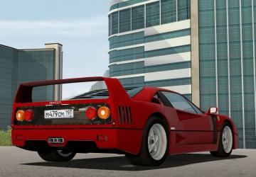 Мод 1987 Ferrari F40 версия 1.0 для City Car Driving (v1.5.9, 1.5.9.2)