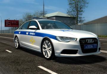 Мод Audi A6 (C7) Police версия 08.04.2021 для City Car Driving (v1.5.9.2)