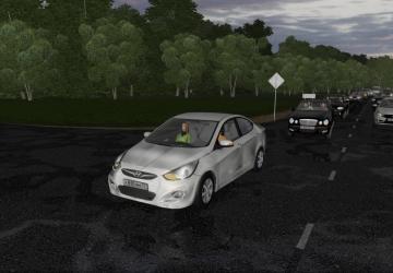 Мод Hyundai Solaris 2012 в трафик версия 1.0 для City Car Driving (v1.5.9, 1.5.9.2)