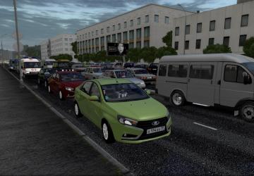 Мод Lada Vesta в трафик версия 1.0 для City Car Driving (v1.5.9, 1.5.9.2)