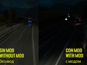 Мод AI Realistic lights версия 1.0 для Euro Truck Simulator 2 (v1.22-1.26)