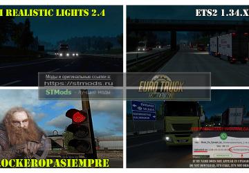 Мод AI Realistic lights версия 2.4 для Euro Truck Simulator 2 (v1.34.x)