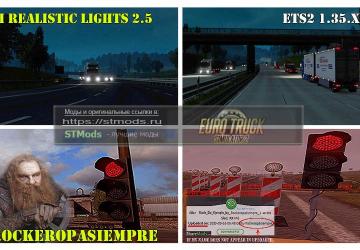 Мод AI Realistic lights версия 2.5 для Euro Truck Simulator 2 (v1.35.x)