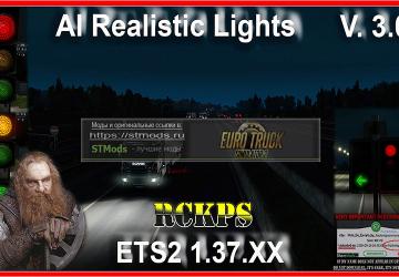 Мод AI Realistic lights версия 3.0 для Euro Truck Simulator 2 (v1.37.x)