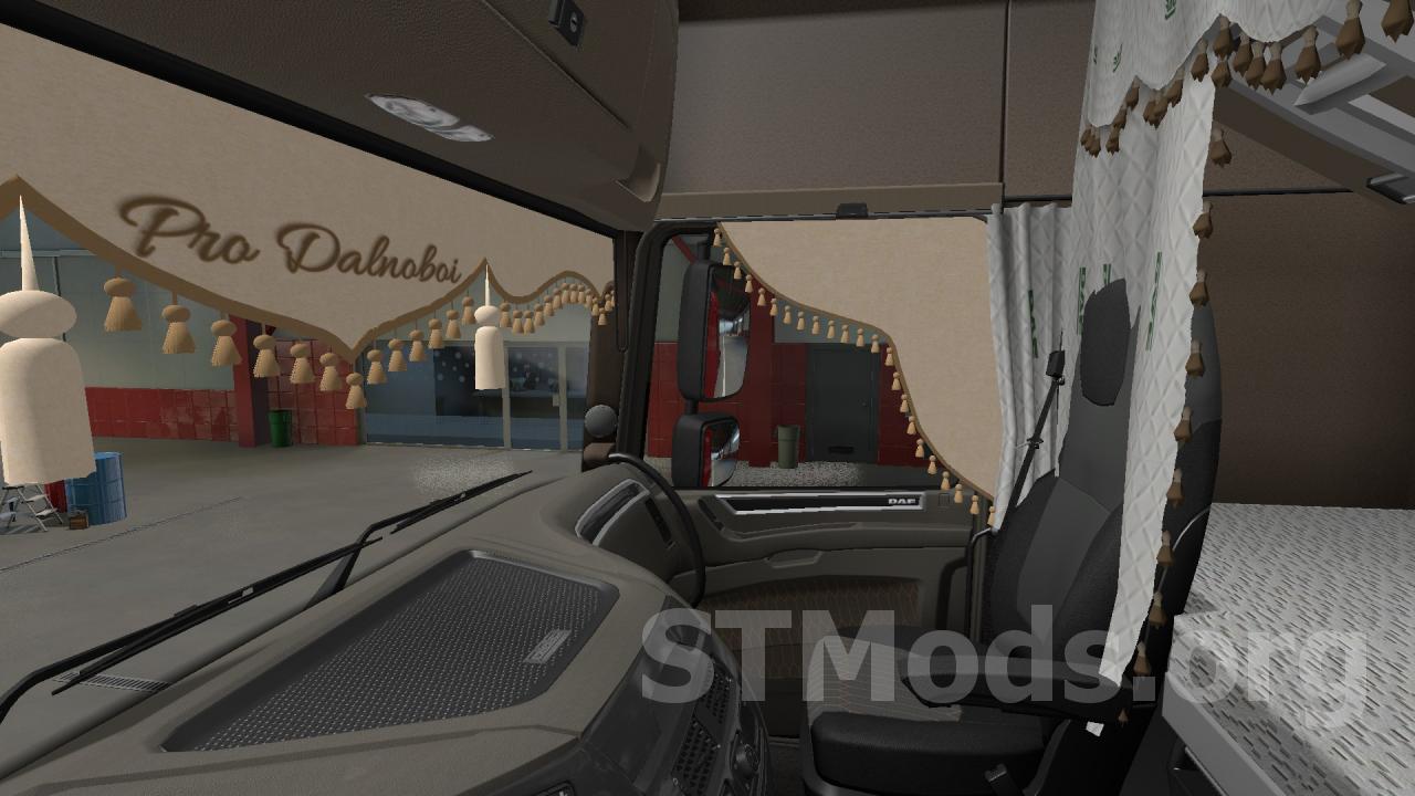 Скачать мод Анимированная штора для DAF XF 105 и DAF XF EURO6 v1.0 для Euro  Truck Simulator 2 (v1.49)