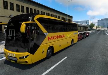 Мод Автобусы со скинами реальных компаний в трафик v2.1 для Euro Truck Simulator 2 (v1.46.x)