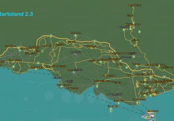 Карту Bartoland map 1:1 версия 2.3 для Euro Truck Simulator 2 (v1.40.x, 1.41.x)