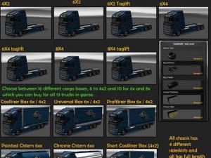 Мод BDF Tandem Truck Pack версия 80.0 для Euro Truck Simulator 2 (v1.27-1.28.x)
