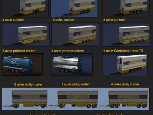 Мод BDF Tandem Truck Pack версия 85.7 для Euro Truck Simulator 2 (v1.28-1.30.x)