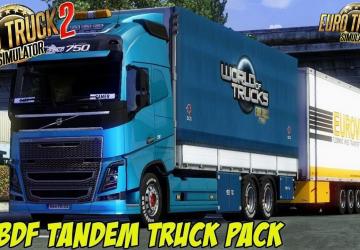 Мод BDF Tandem Truck Pack версия 91.0 для Euro Truck Simulator 2 (v1.31.x)