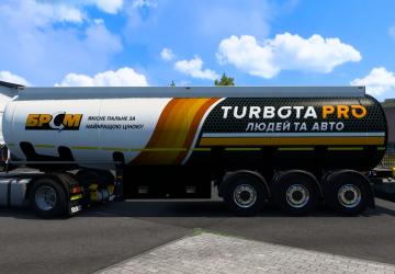 Мод БРСМ TurbotaPRO Trailer Skin версия 1.1 для Euro Truck Simulator 2 (v1.45)