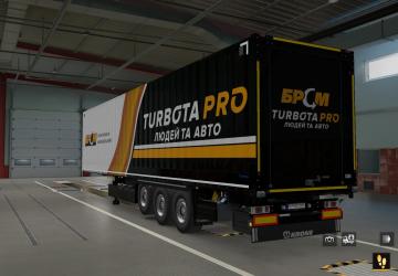 Мод БРСМ TurbotaPRO Trailer Skin версия 1.1 для Euro Truck Simulator 2 (v1.45)