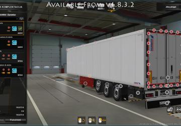 Мод Пак тюнинга для  SCS трейлеров версия 1.8.3.2 для Euro Truck Simulator 2 (v1.39.x)