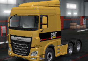Мод Cкин Caterpillar для DAF Euro 6 версия 1.0 для Euro Truck Simulator 2 (v1.14.x, - 1.39.x)
