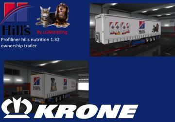 Мод Cкин «Hills Nutrition» для прицепа Krone версия 1.0 для Euro Truck Simulator 2 (v1.32.x)