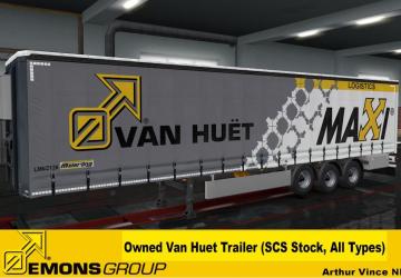 Мод Cкин пак «Emons Group / Van Huët Logistics» для прицепа и Scania R,S v1.0 для Euro Truck Simulator 2 (v1.32.x)