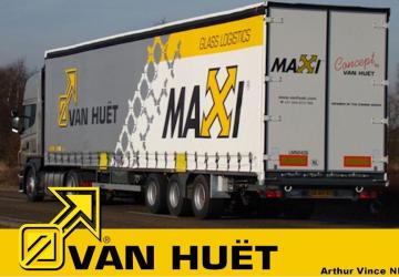 Мод Cкин пак «Emons Group / Van Huët Logistics» для прицепа и Scania R,S v1.0 для Euro Truck Simulator 2 (v1.32.x)