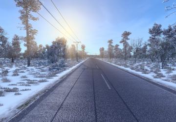 Мод Clean Roads For Frosty Winter Mod версия 10.1 для Euro Truck Simulator 2 (v1.54.x)