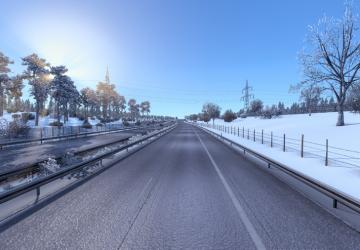 Мод Clean Roads For Frosty Winter Mod версия 10.1 для Euro Truck Simulator 2 (v1.54.x)
