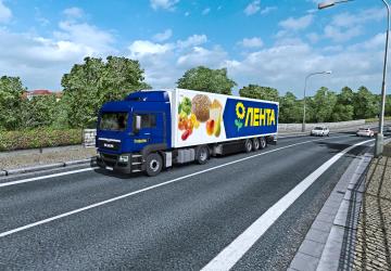 Мод COMBO Скин «Лента» для прицепа и MAN TGS MADster v1.0 для Euro Truck Simulator 2 (v1.32.x, 1.33.x)