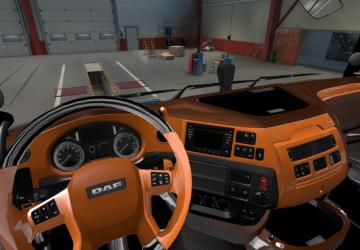 Мод DAF XF E6 Orange Interior версия 1.0 для Euro Truck Simulator 2 (v1.50.x)