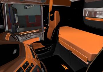 Мод DAF XF E6 Orange Interior версия 1.0 для Euro Truck Simulator 2 (v1.50.x)