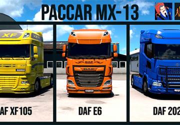 Мод Daf XF E6 Paccar MX 13 engine sound версия 3.0 (04.12.23) для Euro Truck Simulator 2 (v1.45.x, - 1.49.x)