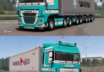 Мод DAF XF Euro 6 Stebo Transport Skin Pack версия 1.0 для Euro Truck Simulator 2 (v1.43.x)