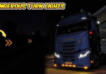 Мод Dangerous turn lights версия 2.8 для Euro Truck Simulator 2 (v1.52.x, 1.53.x)