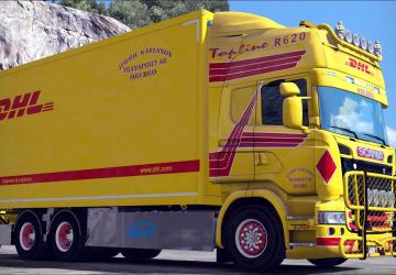 Мод DHL Real Skin for RJL & Ekeri Trailer v1.0 для Euro Truck Simulator 2 (v1.28.x, - 1.31.x)