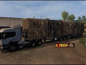 Мод Прицеп Double Articulated trailer to traffic and cargo v3.3 для Euro Truck Simulator 2 (v1.28.x)