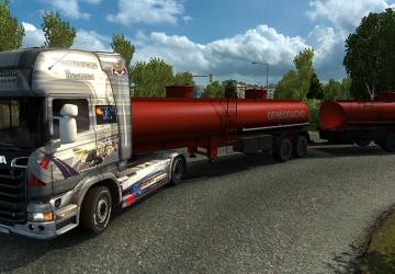 Мод Двойные прицепы для карты Российские просторы v4.0 для Euro Truck Simulator 2 (v1.35.x)