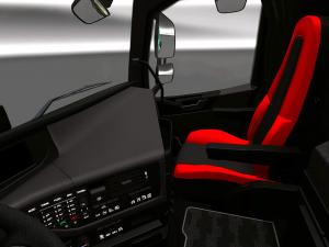 Мод Интерьер Volvo FH16 2012 Black Red Mod версия 1.1 для Euro Truck Simulator 2 (v1.27-1.28)