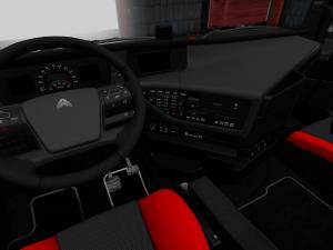 Мод Интерьер Volvo FH16 2012 Black Red Mod версия 1.3 для Euro Truck Simulator 2 (v1.28.x)
