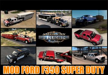 Мод FORD F350 Super Duty + Trailer версия 1.0 для Euro Truck Simulator 2 (v1.45.x, 1.46.x)