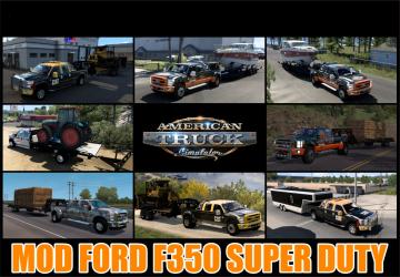 Мод FORD F350 Super Duty + Trailer версия 1.0 для Euro Truck Simulator 2 (v1.45.x, 1.46.x)