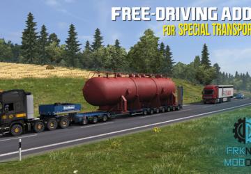 Мод Free-Driving Addon for Special Transport DLC v1.2 для Euro Truck Simulator 2 (v1.39.x)