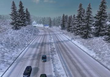 Мод Frosty Winter Weather Mod версия 6.8 для Euro Truck Simulator 2 (v1.32.x)