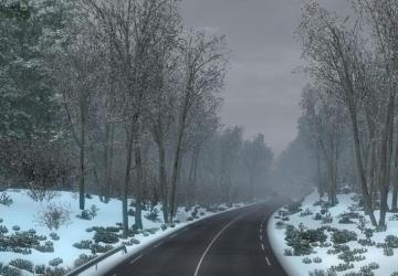 Мод Frosty Winter Weather Mod версия 7.2 для Euro Truck Simulator 2 (v1.35.x)