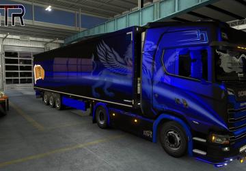 Мод Griffin Combo Blue for Scania Next Gen and Krone Coolliner v1.0 для Euro Truck Simulator 2 (v1.35.x)