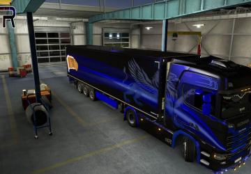 Мод Griffin Combo Blue for Scania Next Gen and Krone Coolliner v1.0 для Euro Truck Simulator 2 (v1.35.x)