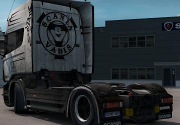 Мод Грязный скин «Black&White» для Scania R&S RJL v1.0 для Euro Truck Simulator 2 (v1.38.x, - 1.40.x)