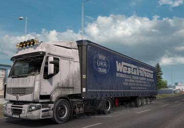 Мод Грязный скин для Renault Premium + текстуры грязи шасси и баков v1.0 для Euro Truck Simulator 2 (v1.38.x, - 1.40.x)