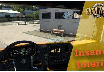 Мод Insanux Scania 2016 Interior версия 1.0.6 для Euro Truck Simulator 2 (v1.44.x, 1.45.x)