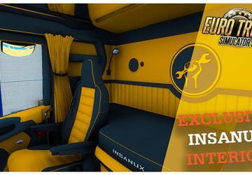 Мод Insanux Scania 2016 Interior версия 1.0.6 для Euro Truck Simulator 2 (v1.44.x, 1.45.x)