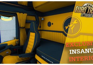 Мод Insanux Scania 2016 Interior версия 1.0.7 для Euro Truck Simulator 2 (v1.45.x)