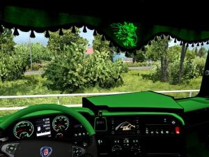 Мод Интерьер CMI Green для Scania RJL версия 1.0 для Euro Truck Simulator 2 (v1.28.x, - 1.35.x)