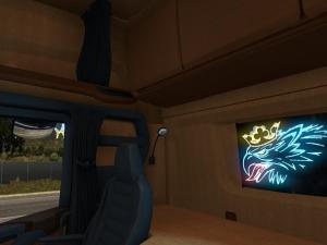 Мод Интерьер для Scania R и S (Black / Brown) v1.0 для Euro Truck Simulator 2 (v1.30.x)
